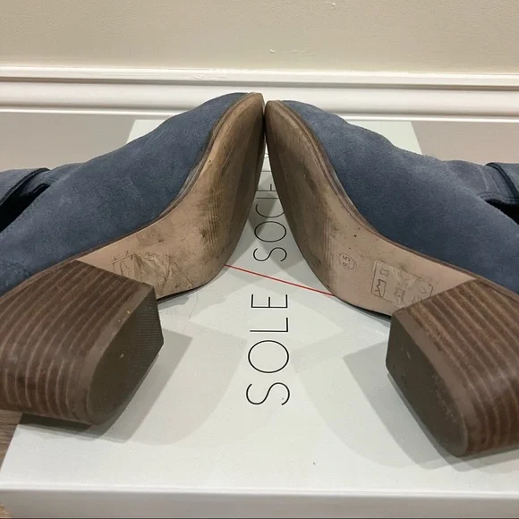 SOLE SOCIETY ANKLE BOOTS AZURE VISTA BLUE 8.5 EUC SHOES - Picture 6 of 10